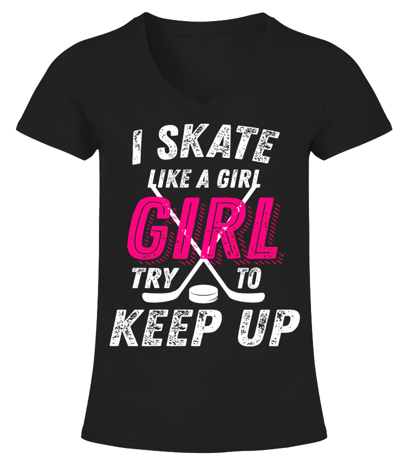 Funny Ice Hockey Gifts Shirts For Girls and Women - T-shirt