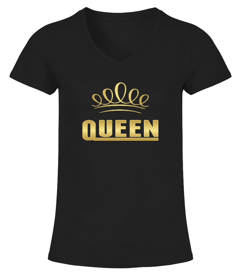 King and queen couple t shirts gold crown