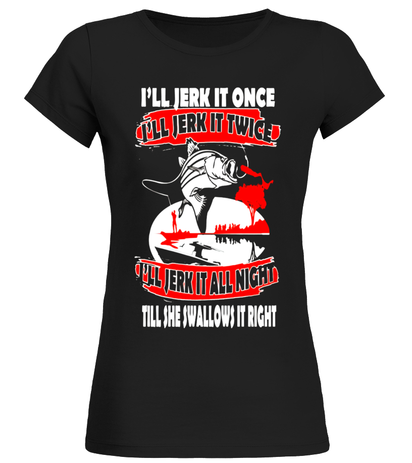 Mens She Swallows Funny Fishing , Fishing' Men's T-Shirt