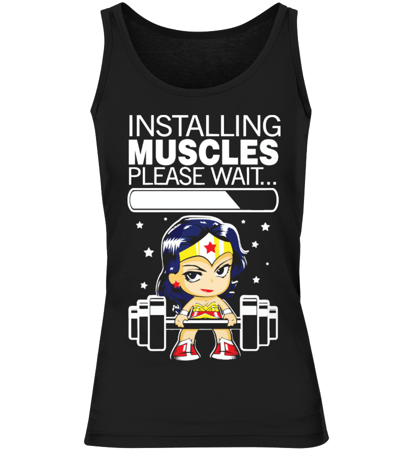 Installing muscles t-shirt