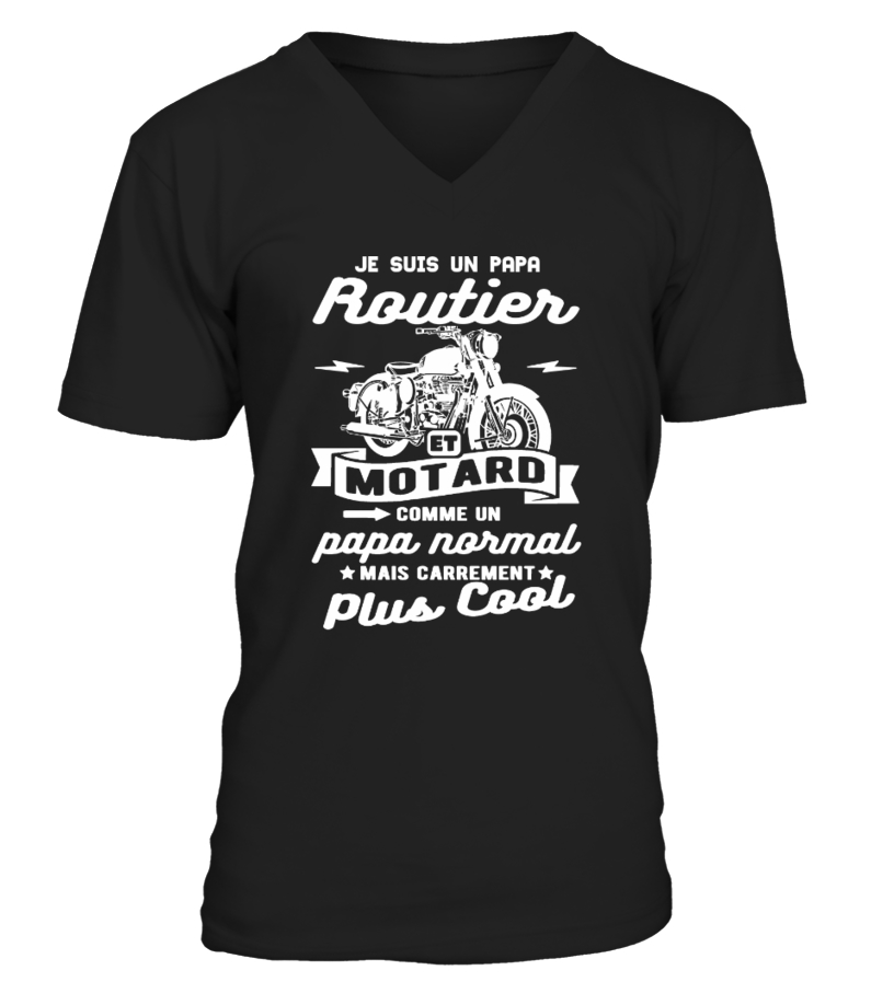 T Shirt Papa Routier Et Motard Humour Citation Teezily