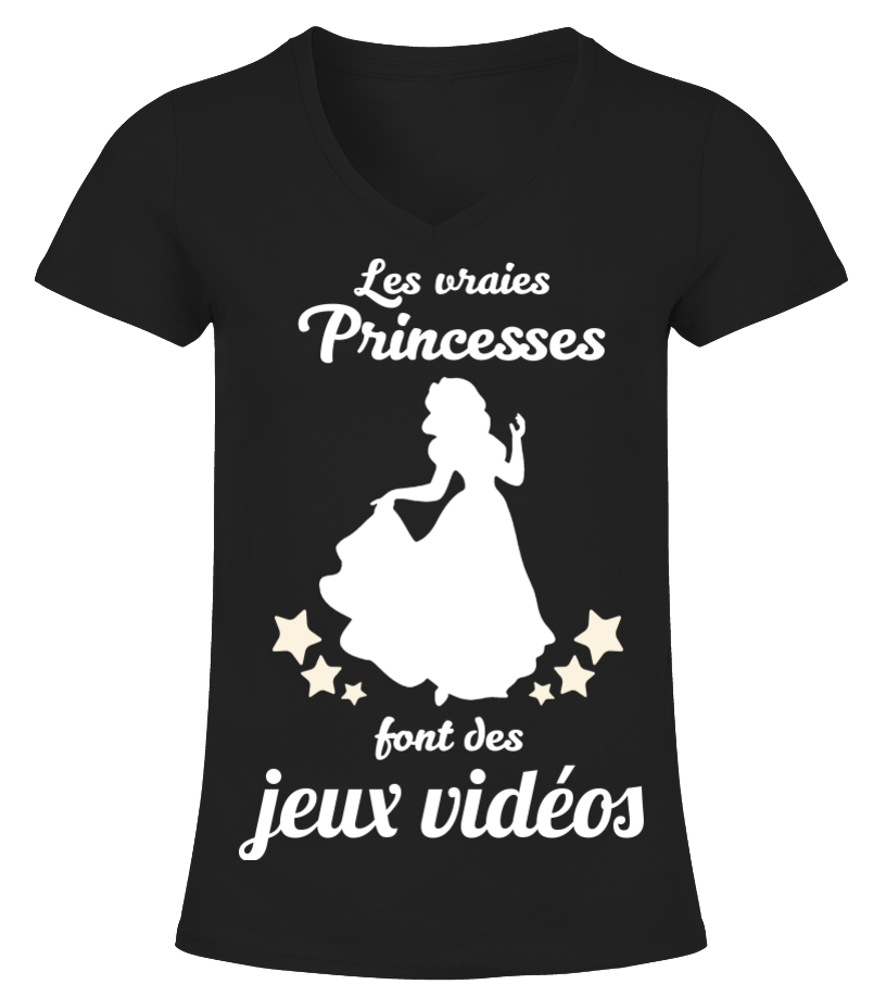 T-shirt - les vraies princesse sont jeux vidéos cadeau noël