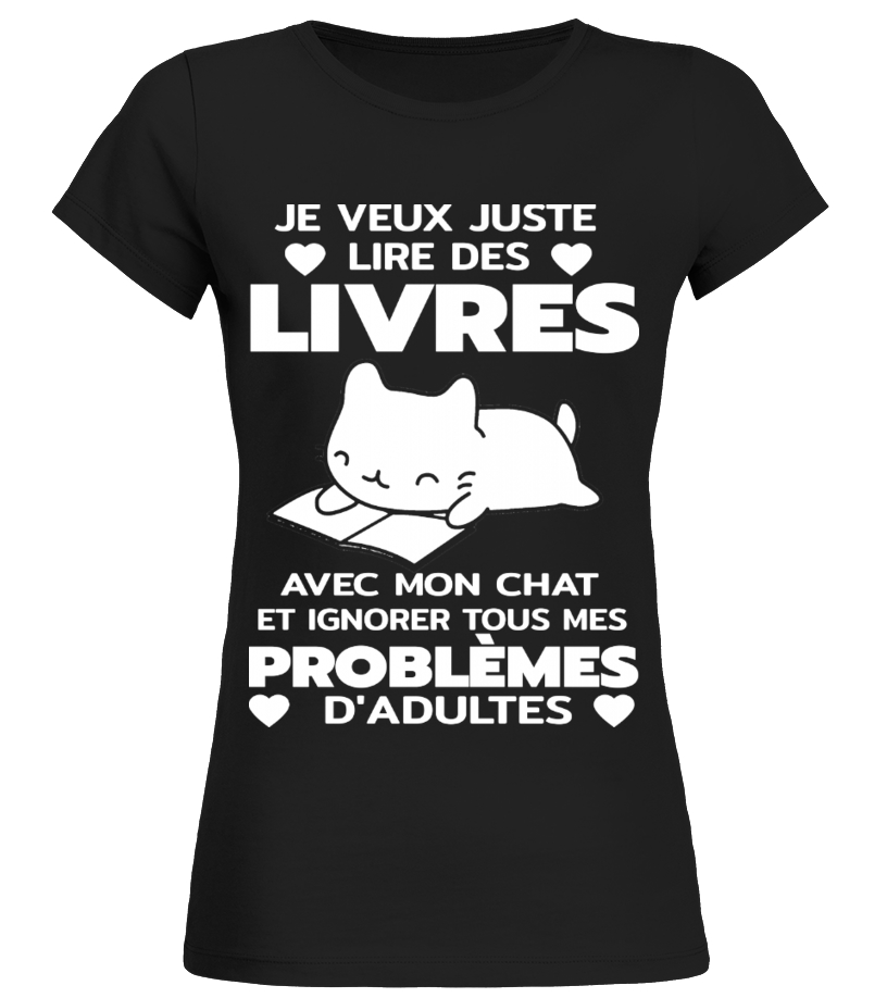 Des livres et une chat T shirt Teezily