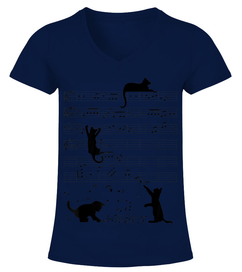 Cute Cat Kitty Playing Music Note Clef Musician Art T Shirt