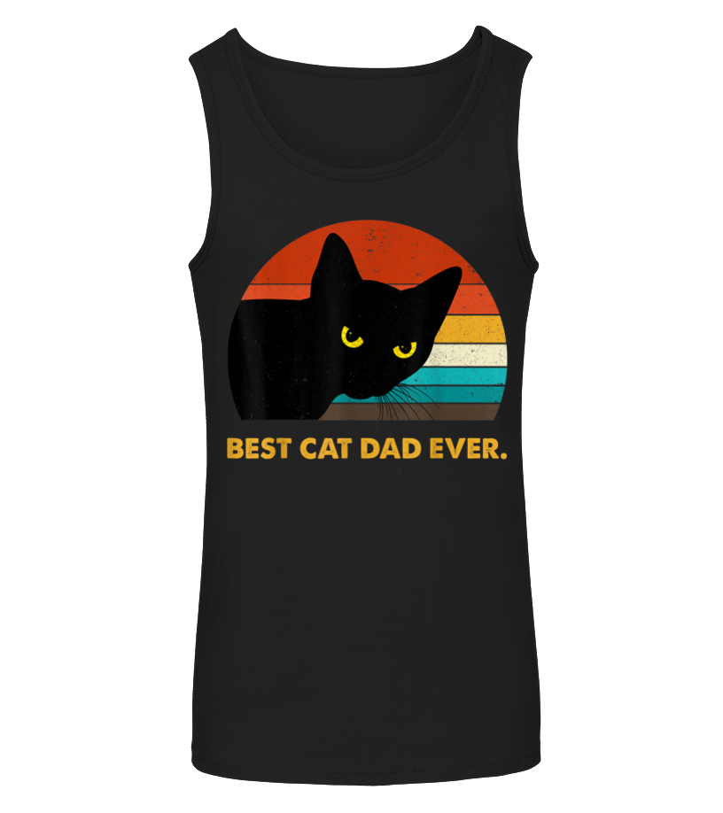 Best Cat Dad Ever Vintage Mens Tshirt Black Cat Daddy Tee T