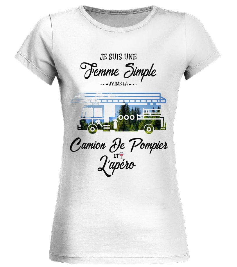 T shirt camion de pompier simpler Teezily