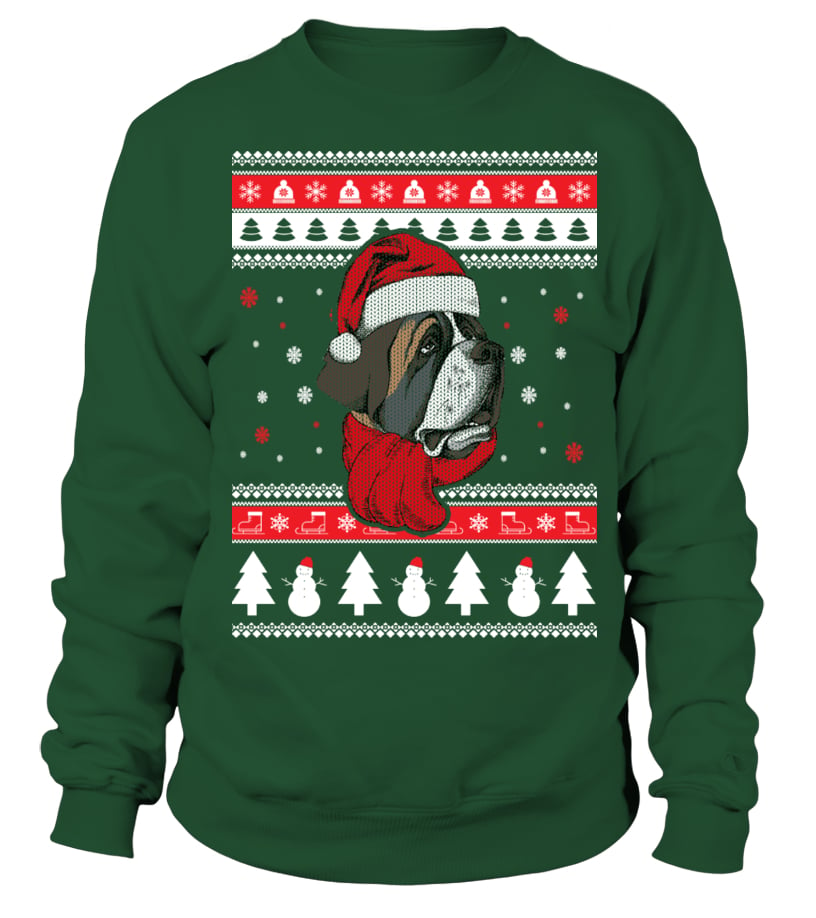 Saint bernard ugly christmas shops sweater