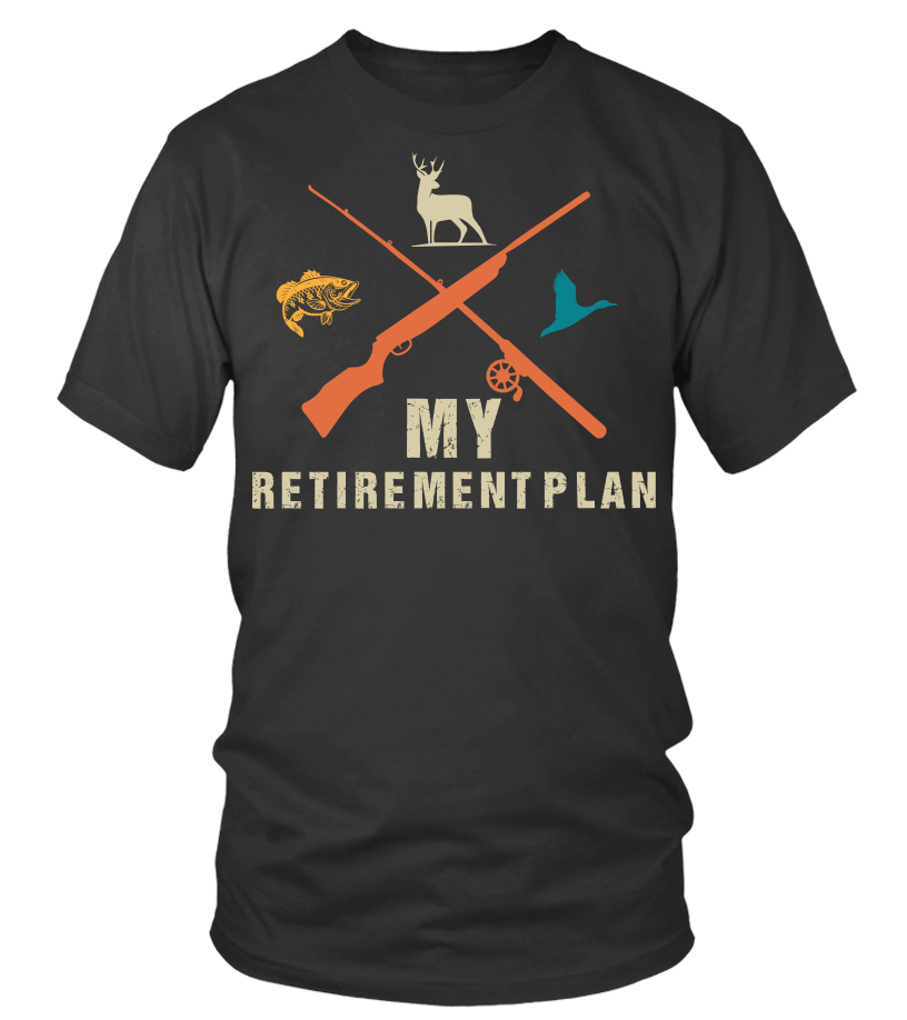 Mens Fishing Hunting Retirement Plan Vintage Retired Hunter Shirt - T-shirt