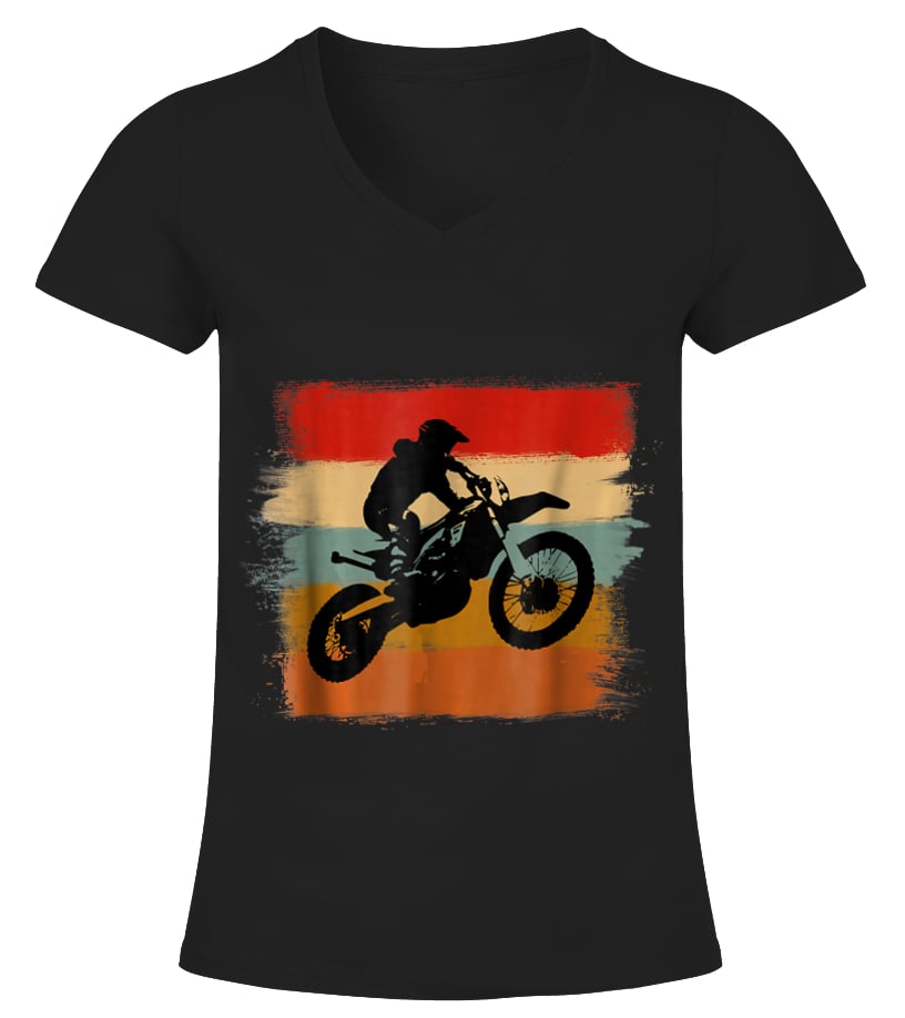 Motocross Vintage Dirt Bike Retro Stripes Enduro T Shirt