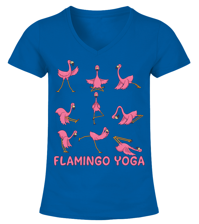 Full body of young positive barefoot female wearing light pink rash guard  and leggings doing Fallen Flamingo pose while practicing yoga stock photo
