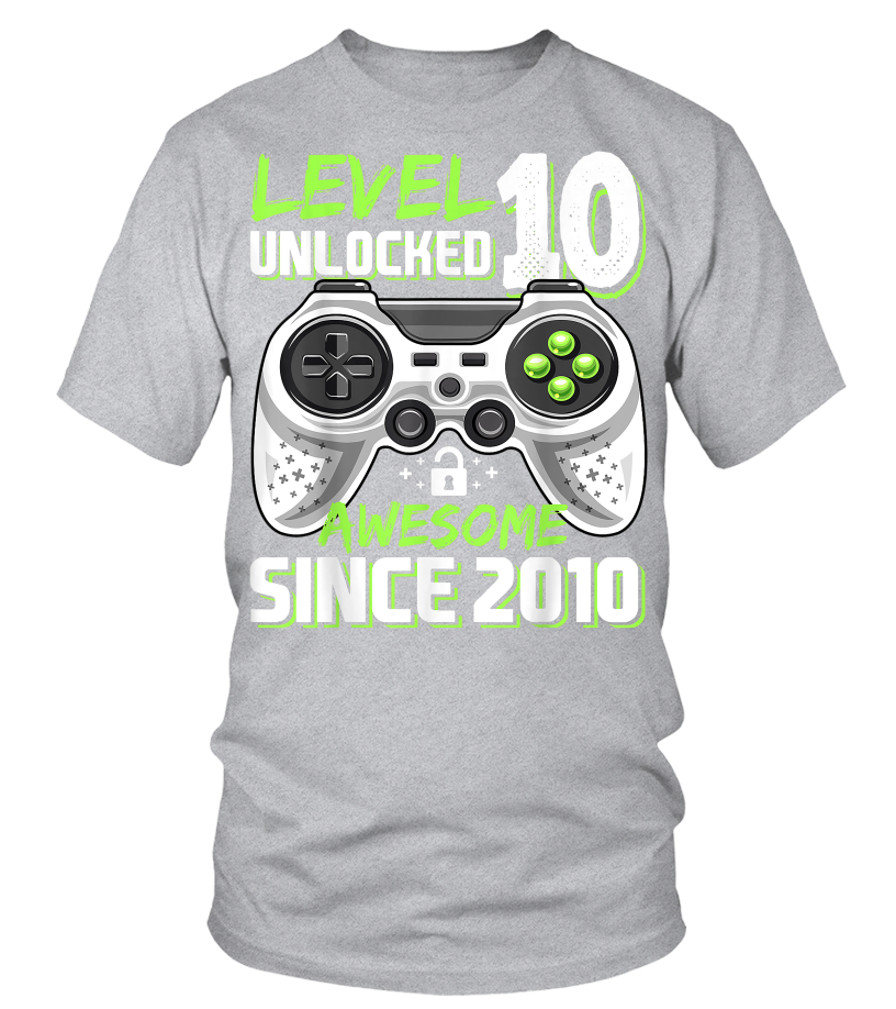 Level 10 Unlocked Awesome 2010 Video Game 10th Birthday Gift T-Shirt