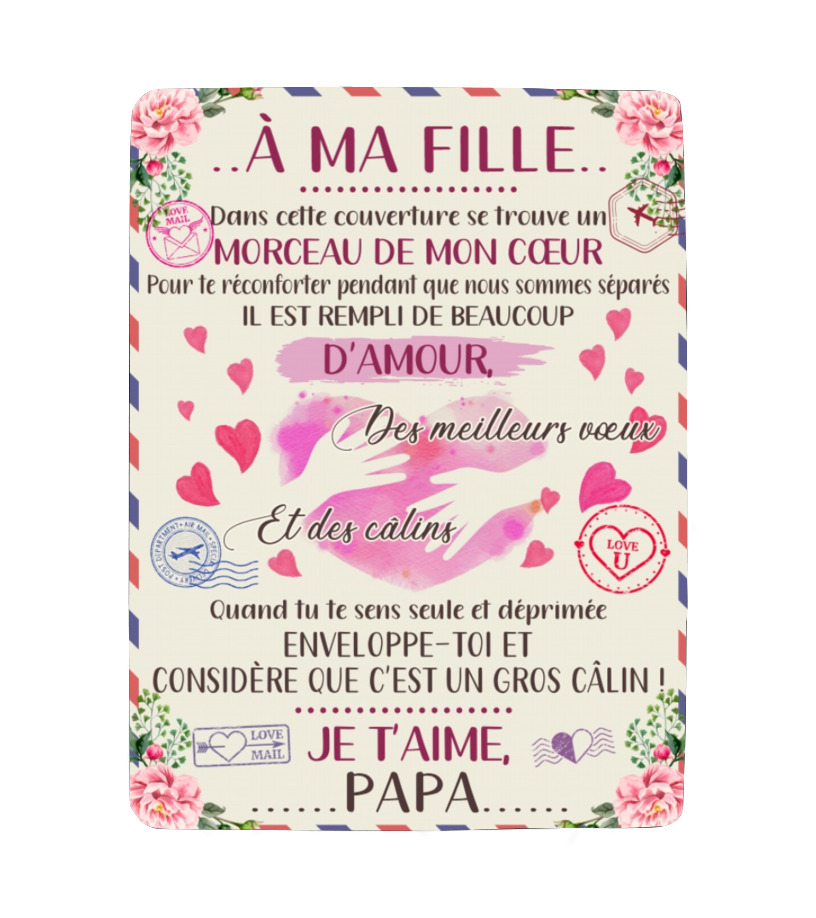 Couverture personnalisée de Papa À ma Fille/mon Fils – haut de