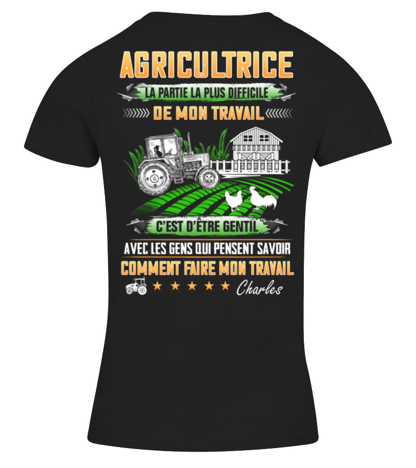 T shirt AGRICULTEUR AGRICULTRICE LA PARTIE LA PLUS