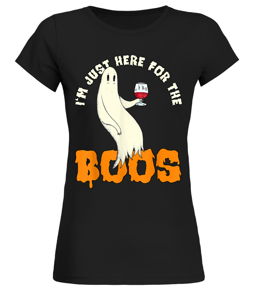 Halloween Wine Im Here For The Boos Funny Ghost T-Shirt - T-shirt | Teezily