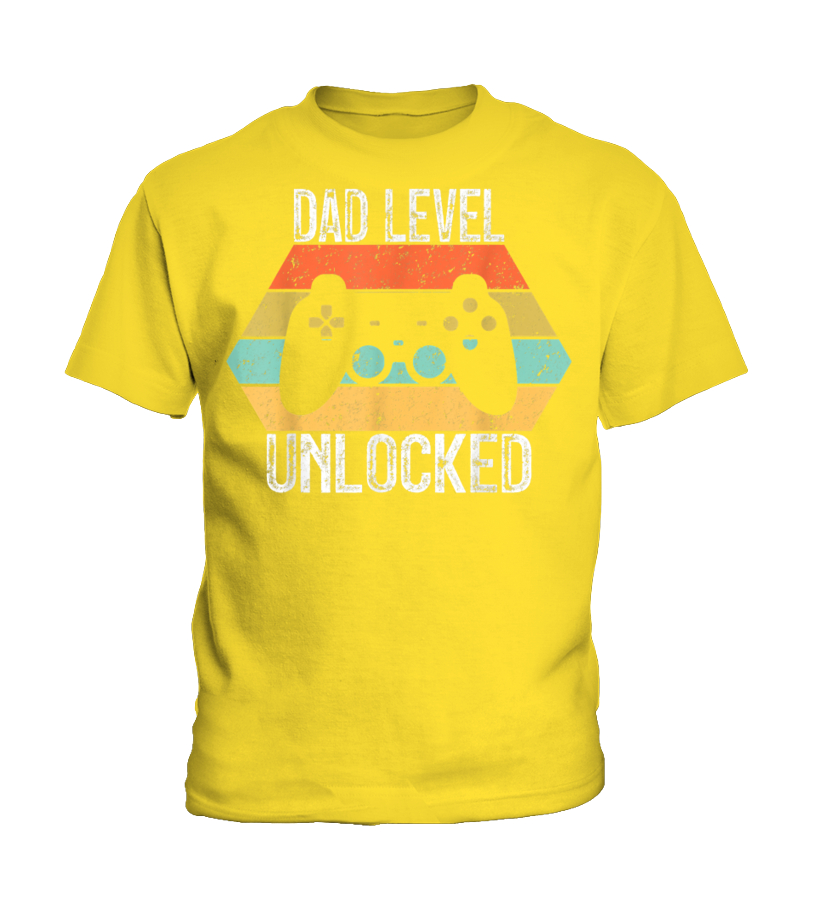 T shirt Mens Dad Level Unlocked Vintage Funny Pregnancy Video