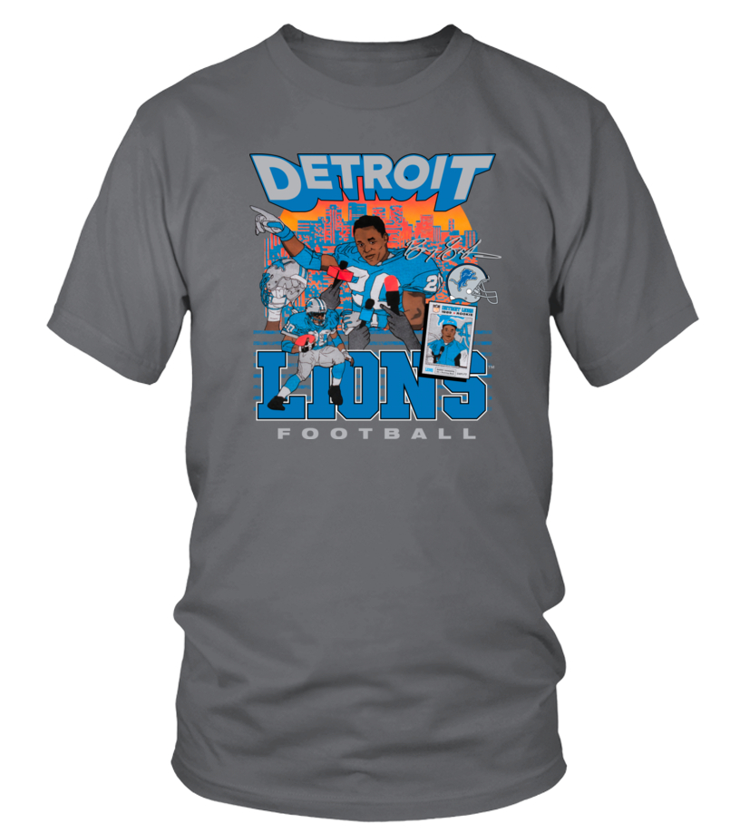 Men's SMPLFD Barry Sanders Black Detroit Lions T-Shirt