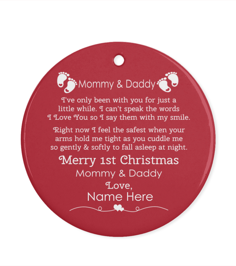 Personalized 1st Christmas Gift - Mommy and Daddy Version B1303