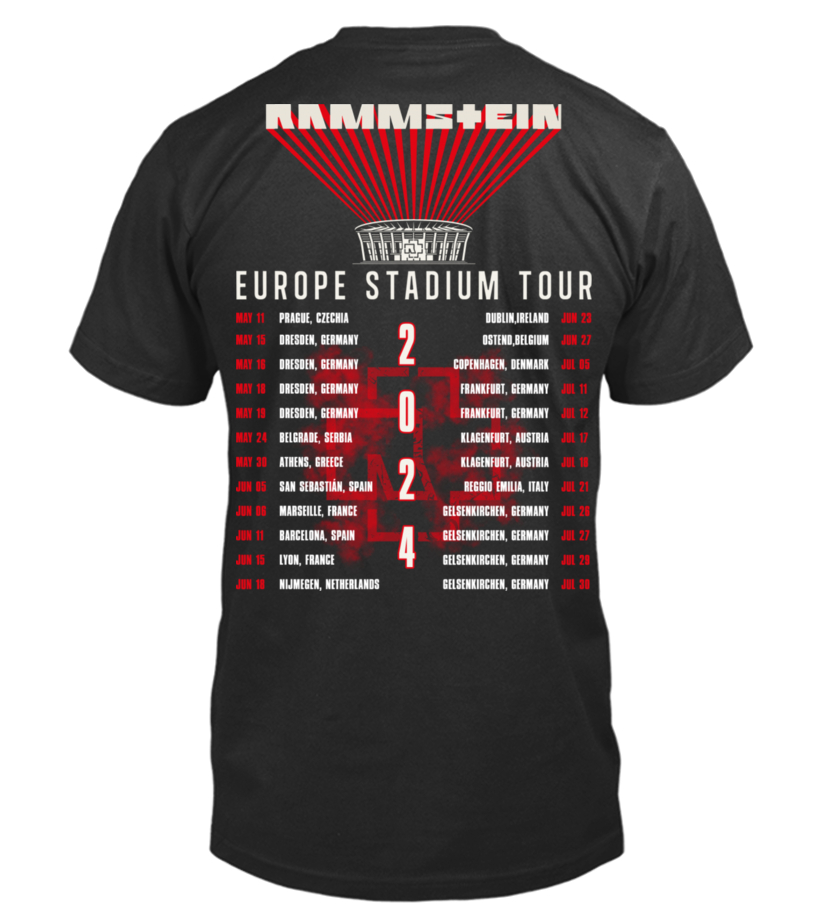 Rammstein europe stadium tour 2019 t shirt online