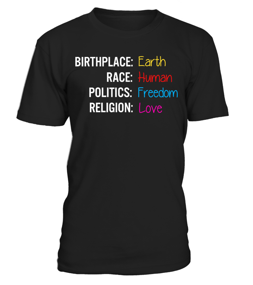 birthplace earth race human shirt