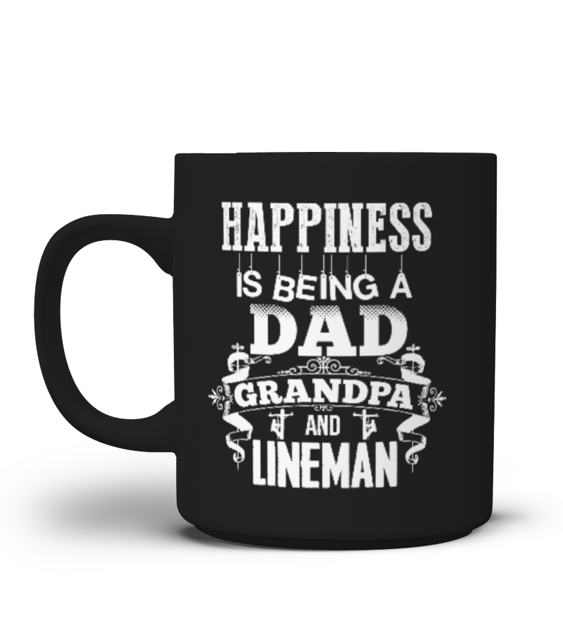 Happiness Is Being A Dad Grandpa And Great Grandpa Ceramic Mug